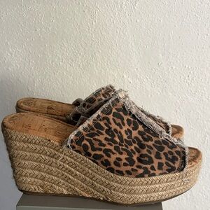 Sugar Leopard Print Wedge Sandals